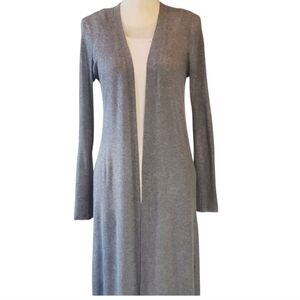 White House Black Market Long Lightweight Ribbed Duster Cardigan Blue Size M